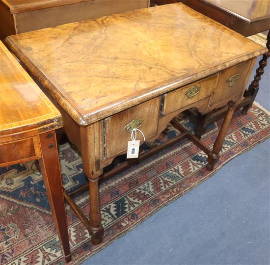 An early 18th century style walnut lowboy W.80cm